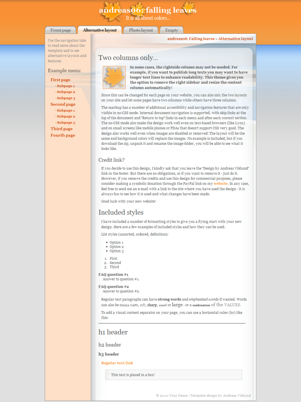 andreas06, alternative style with two columns.