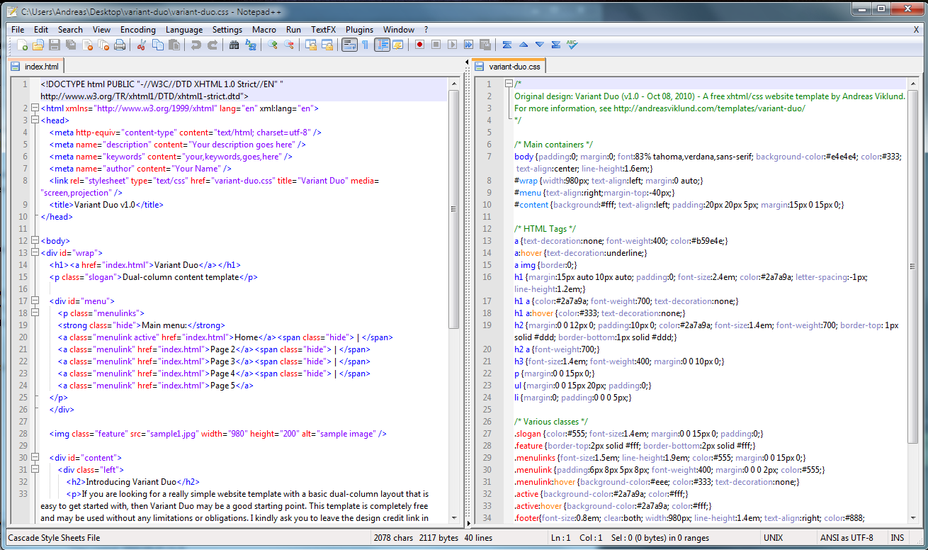 notepad++ screenshot