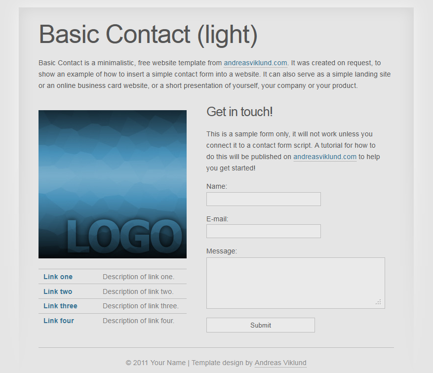 Basic Contact, light style.