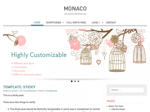 Monaco WordPress theme